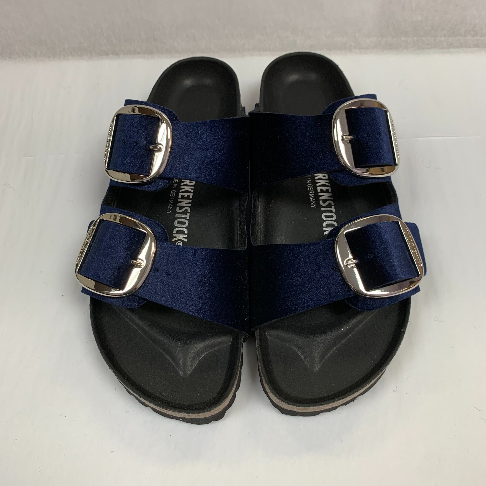 Birkenstock New w/ Box Arizona Big Buckle Rivet Midnight Velvet Exquisite Narrow