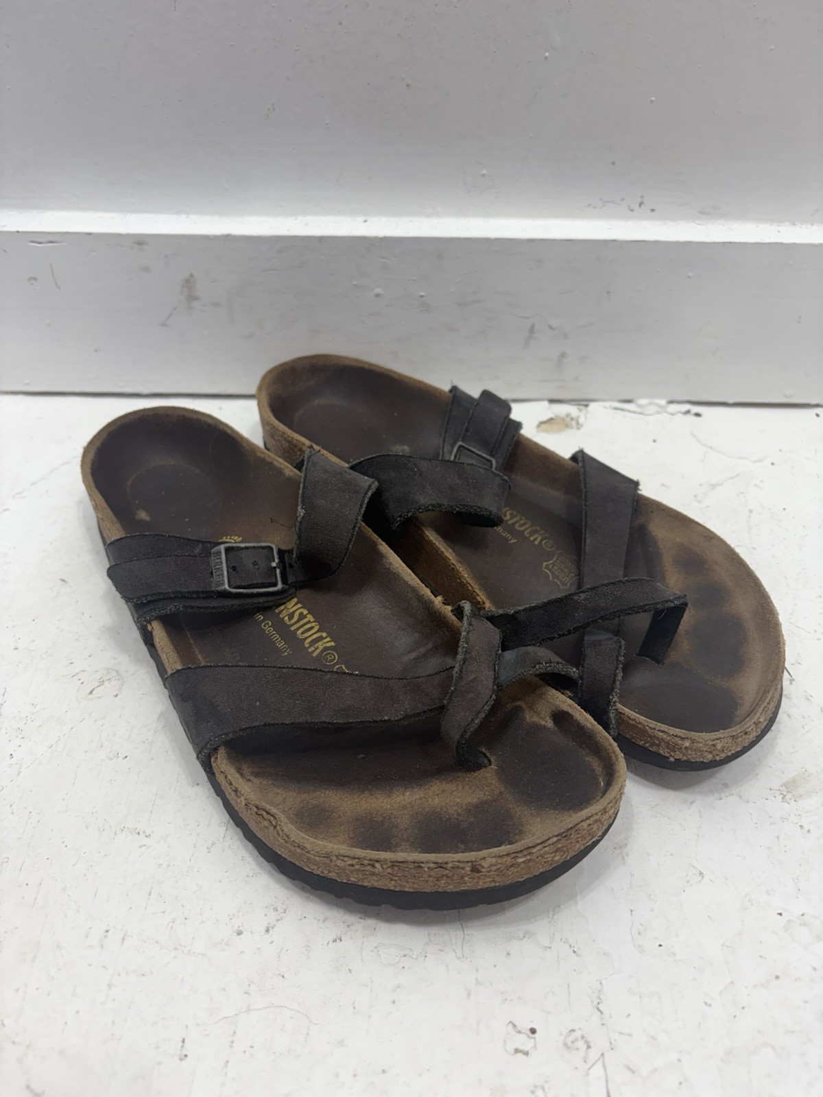 Birkenstock Mayari Womens Crisscross Toe Strappy Sandals Brown Leather Sz 40 260