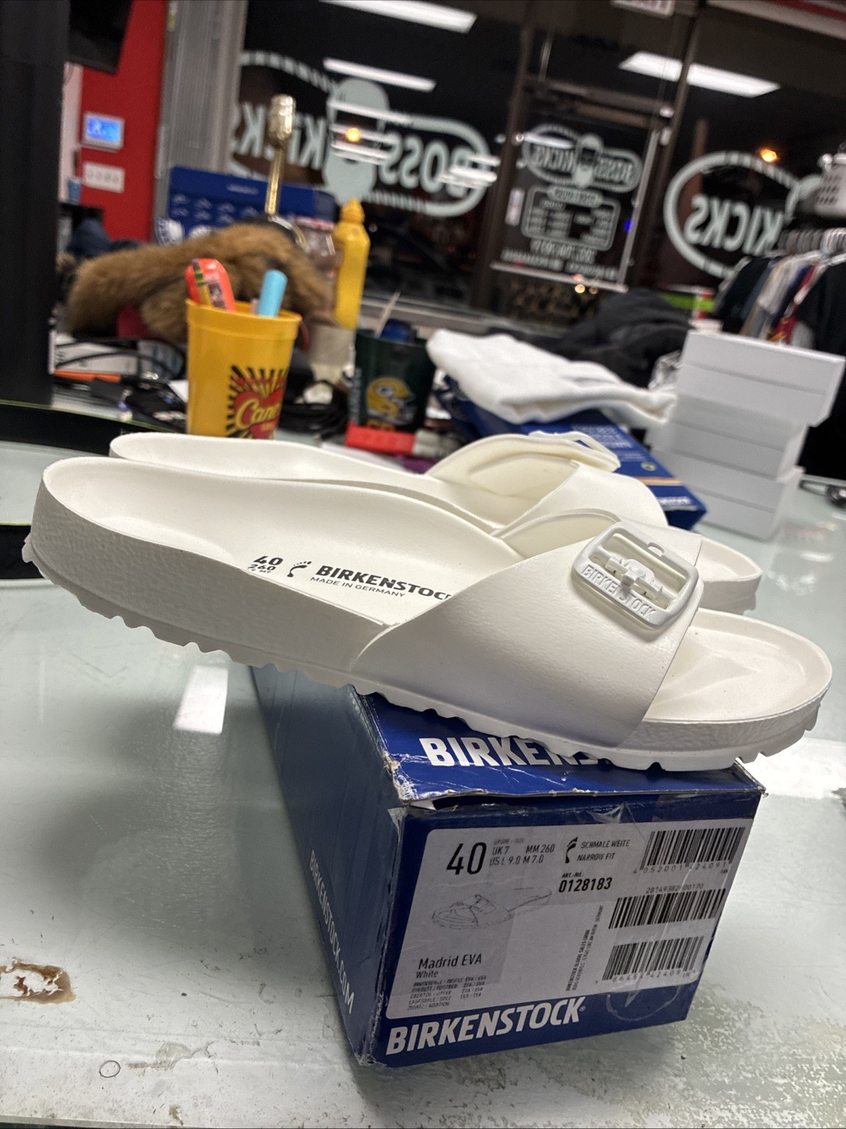 BIRKENSTOCK MADRID EVA WHITE SANDALS MEDIUM/NARROW WIDTH SZ9 EU 40