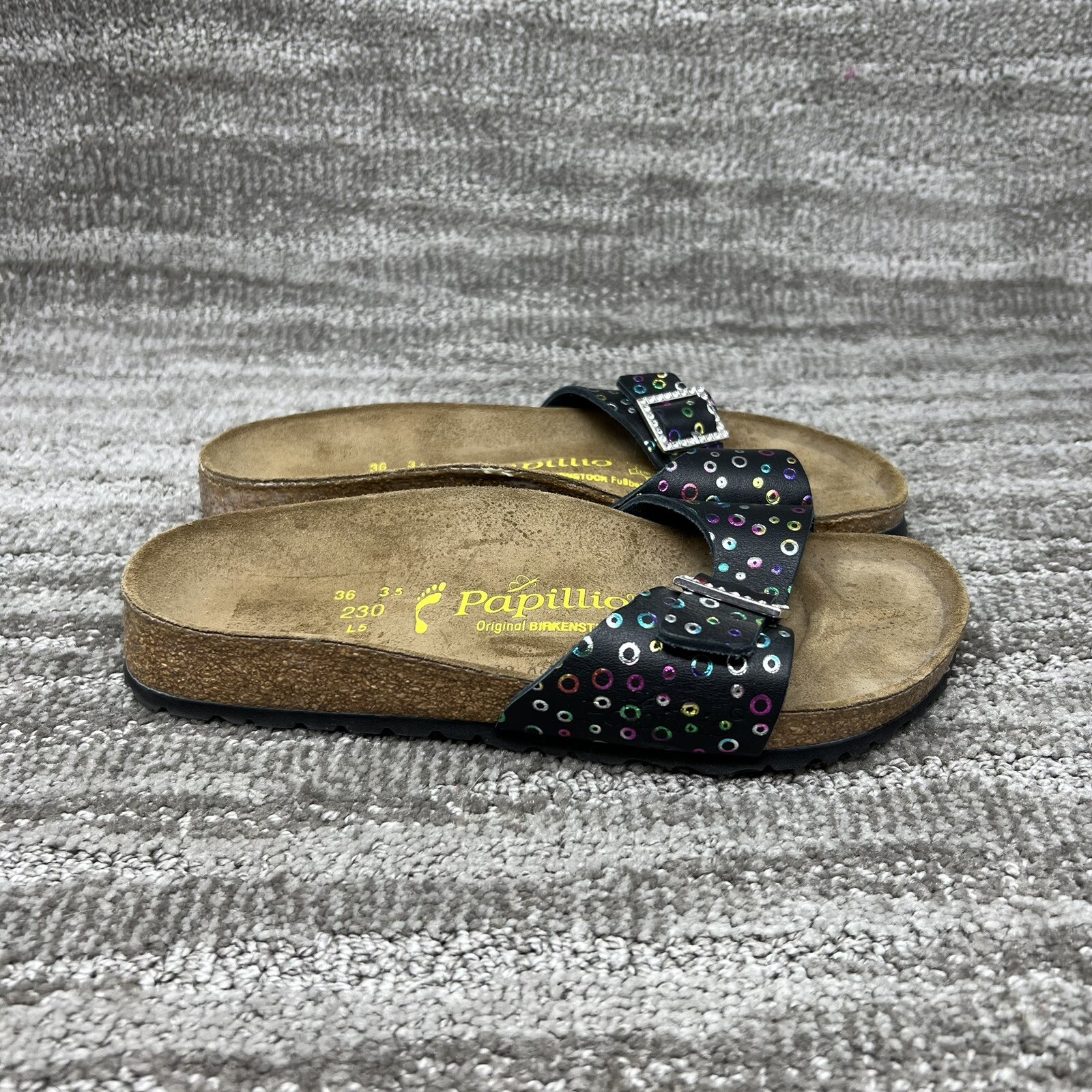 Birkenstock Papillio Madrid Multicolor Bling Buckle Slip On Sandals Women Size 5