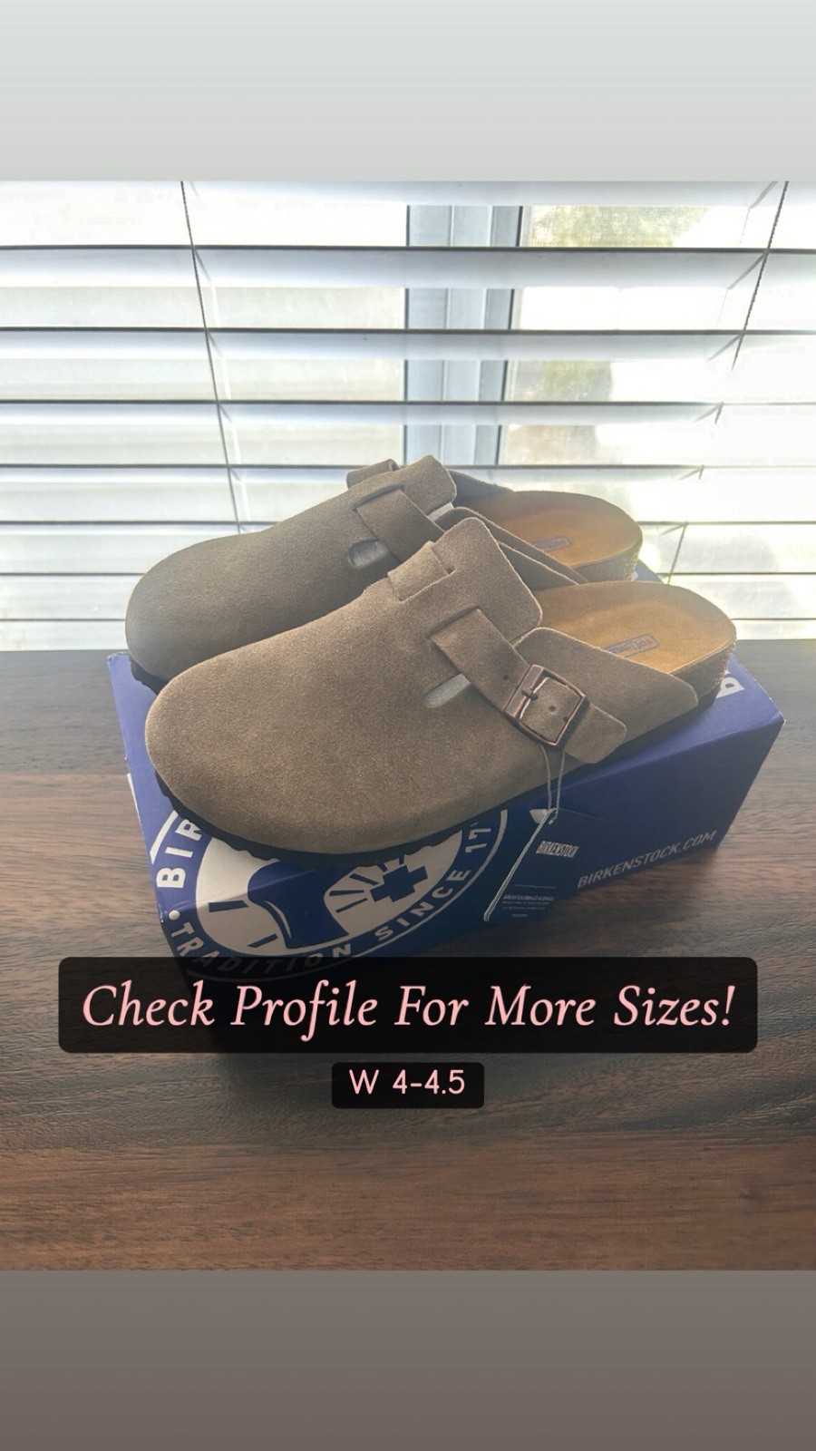 Birkenstock Boston Taupe Soft Footbed Suede EU 35 Women’s 4-4.5 New