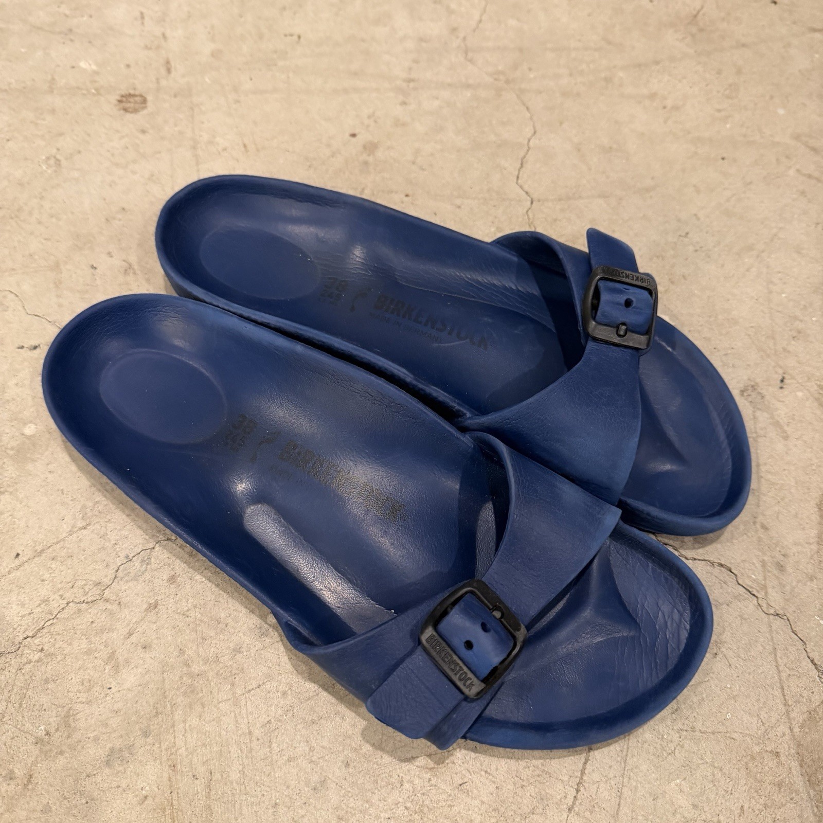 Birkenstock Madrid EVA Slip On Sandals Slides Blue Sz 38 – W 7 – M 5 Narrow
