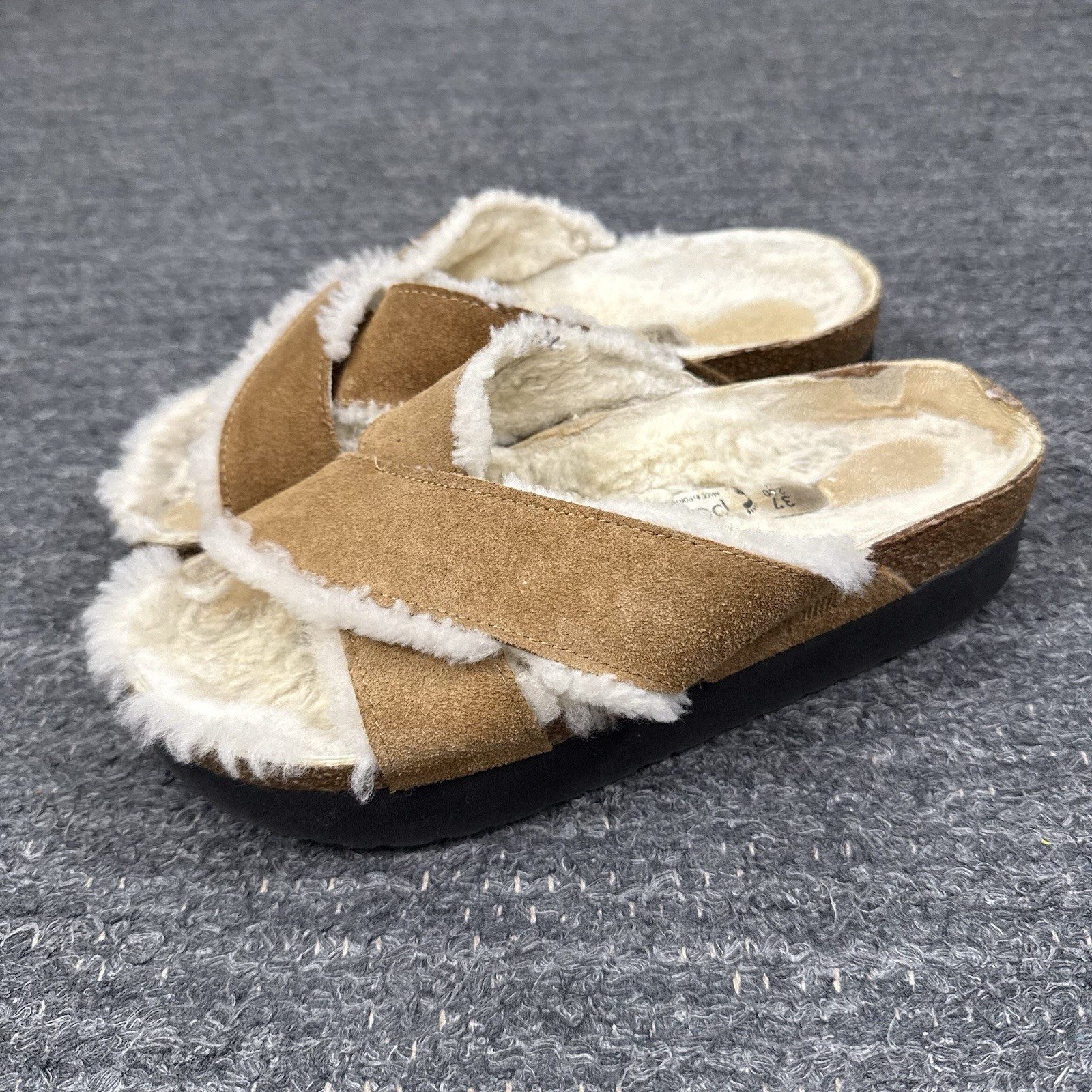 Birkenstock Papillio Daytona Sandals Women 37  6.5 Shearling Lined Platform