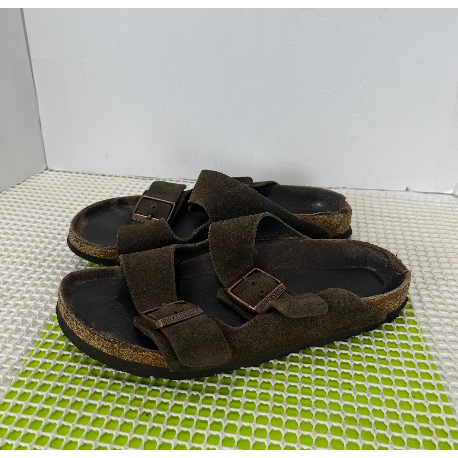 Birkenstock Arizona Sandals NO Size Dark Brown Suede Two Strap