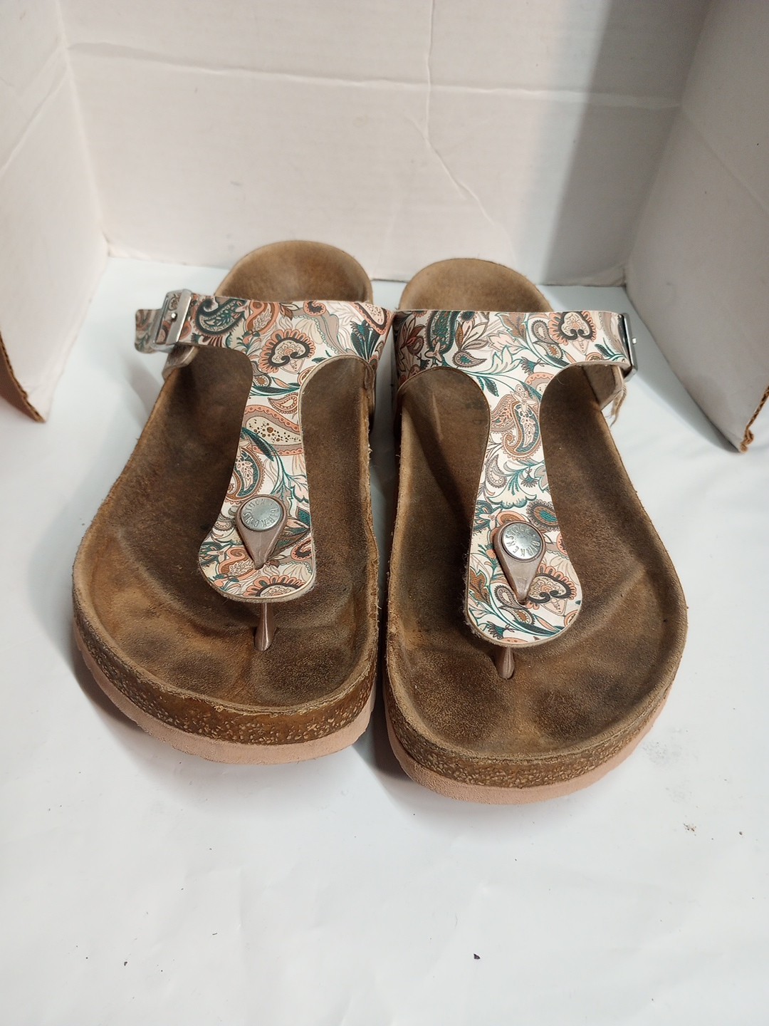 Birkenstock Gizeh Sandals Birko Paisley Soft Footbed  Floral EU39 Women Size 8