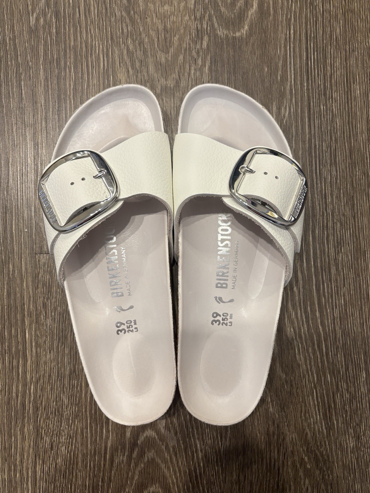 Birkenstock Madrid Big Buckle Leather Sandal/White/Women