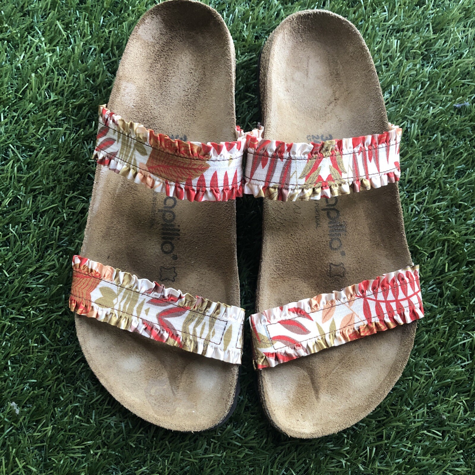Birkenstock Papillio Women’s Curacao Floral Pattern Stretch Leather Sandals Sz 7