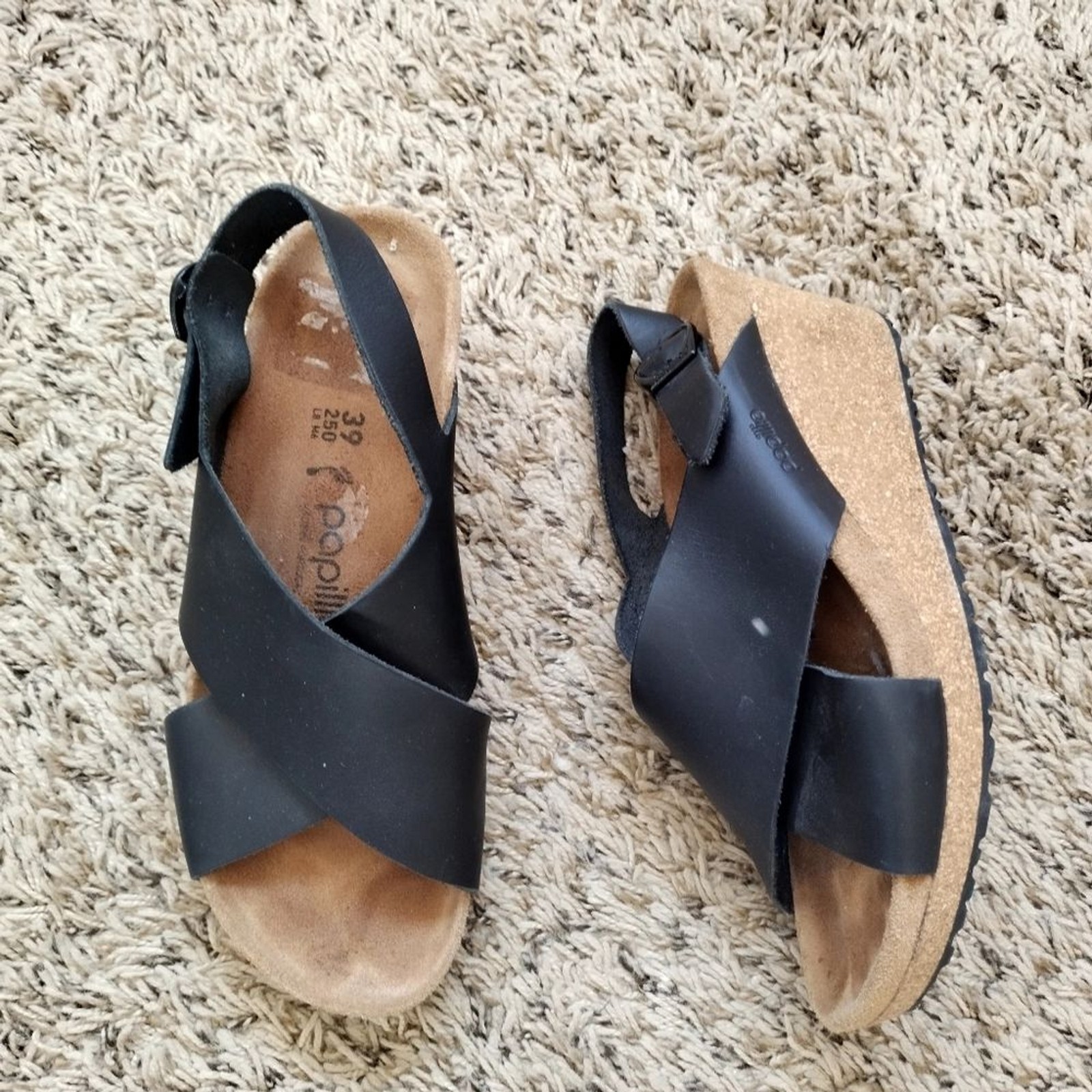 Birkenstock Papillio Samira Ring Buckle Wedge Heel Sandals Sz 39/8,5