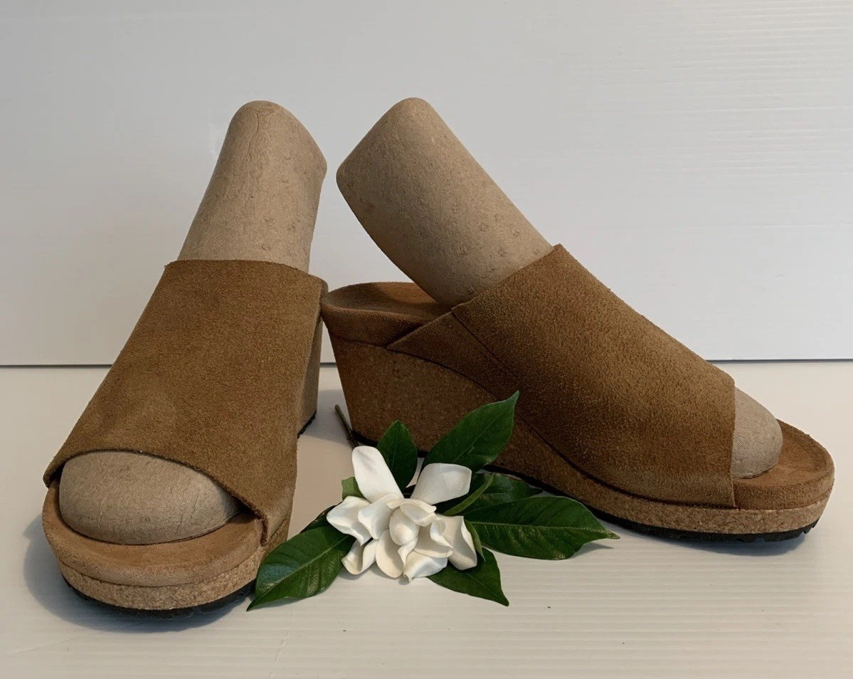 🌸Birkenstock Papillio Namica Tea Suede US 6 Narrow Fit Wedge Cork Slide Sandals