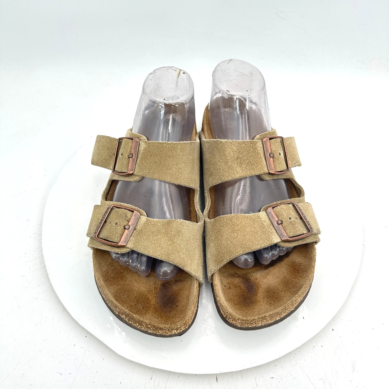 Birkenstock Arizona Men Size 8 Brown Suede Buckle Slide Comfort Sandal