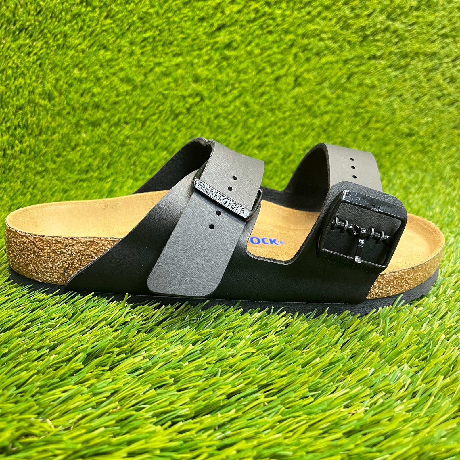 Birkenstock Arizona Birko-Flor Womens Size 7 Black Beach Walking Slide Sandals