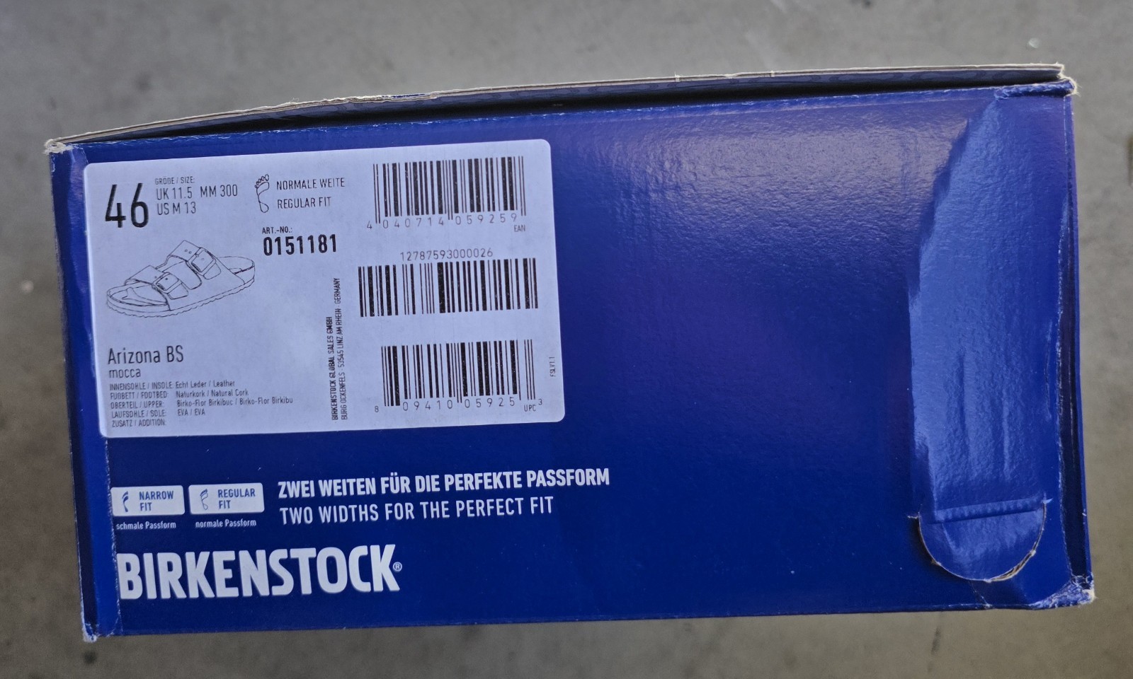 Birkenstock Arizona Bs  Birko Flor Leather Mocca Color Regular Wide