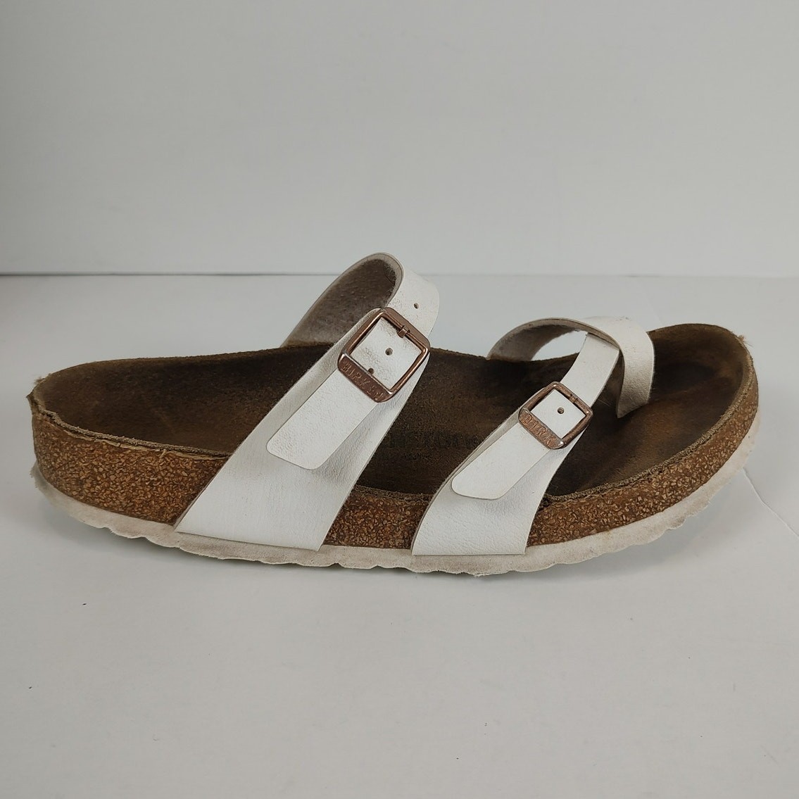 Birkenstock Mayari White leather casual streetwear sandals womens 8-8.5 (39)