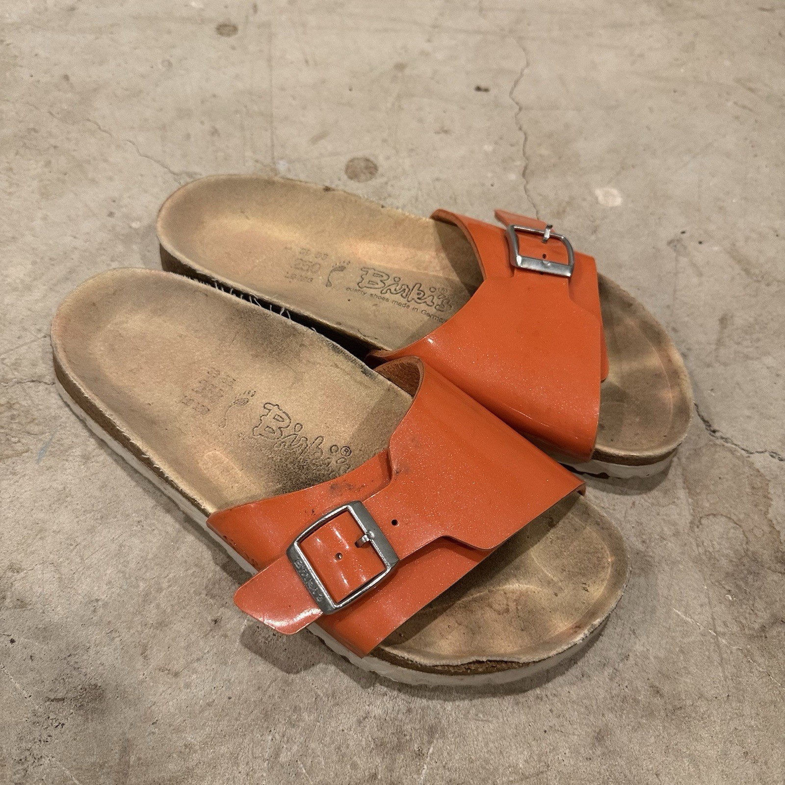 BIRKENSTOCK Madrid Orange Birko-Flor SANDALS Comfort Slide Womens Sz 39 US 8