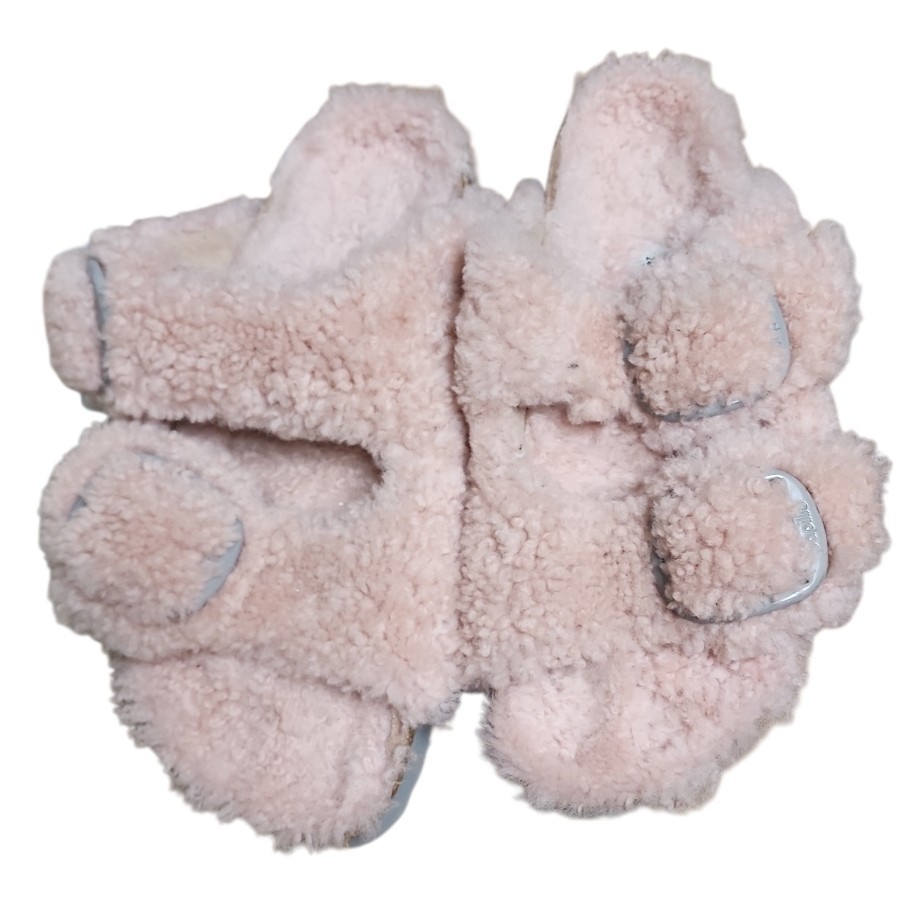 Papillio Birkenstocks Big Buckle Teddy Sandal in Crystal Rose 245 Size 38