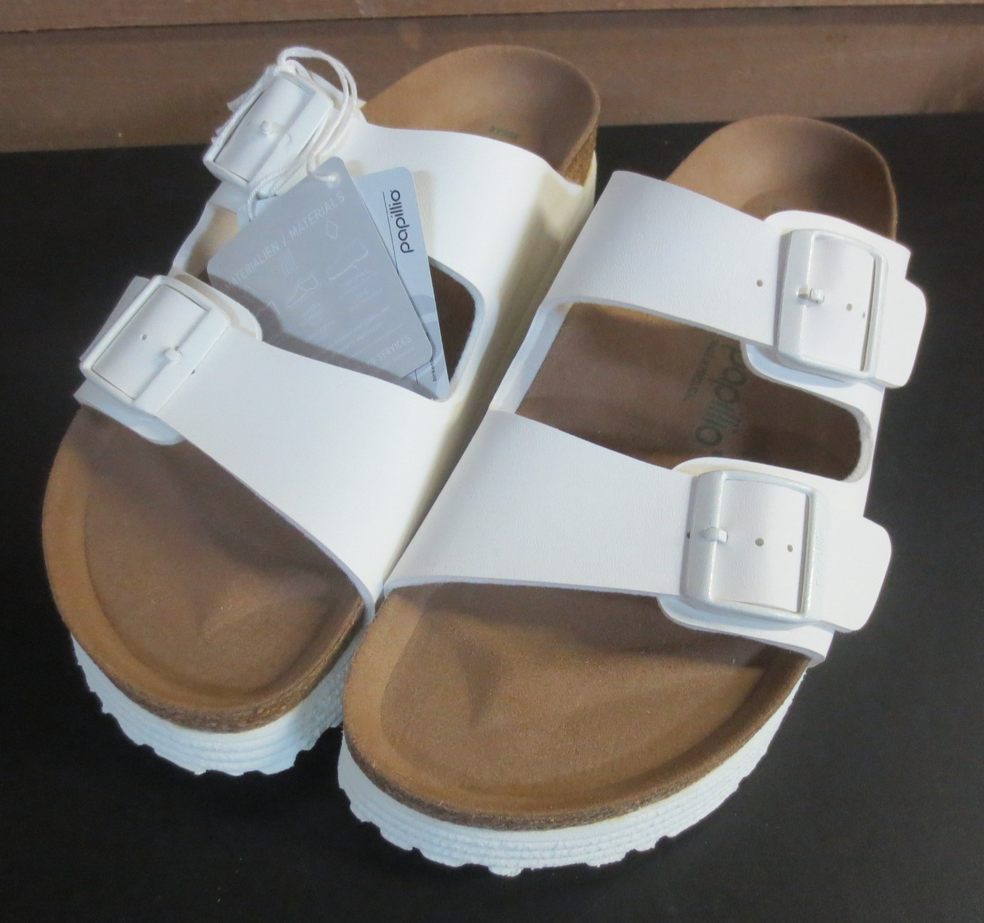 Birkenstock Papillio Arizona Platform Sandal-Vegan – WHITE – LADIES 11 MENS 9