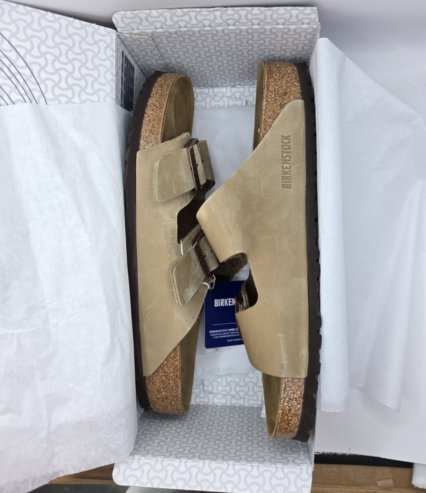 Birkenstock Arizona Bs Waxy Oiled Leather Tabacco Brown Regular Wide