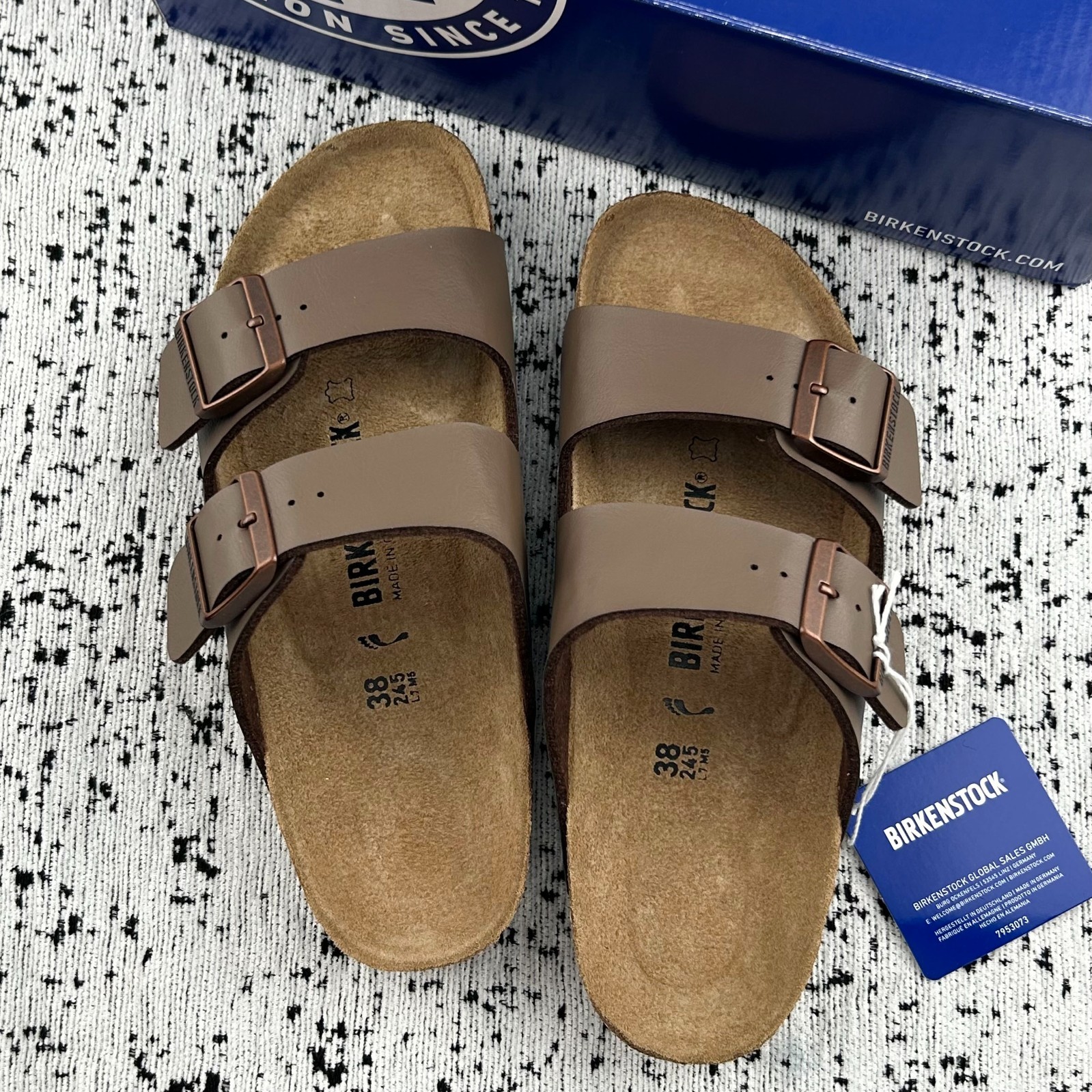 Birkenstock Arizona Birkibuc-Birko-Flor Casual Sandals Men/women’s-Mocha