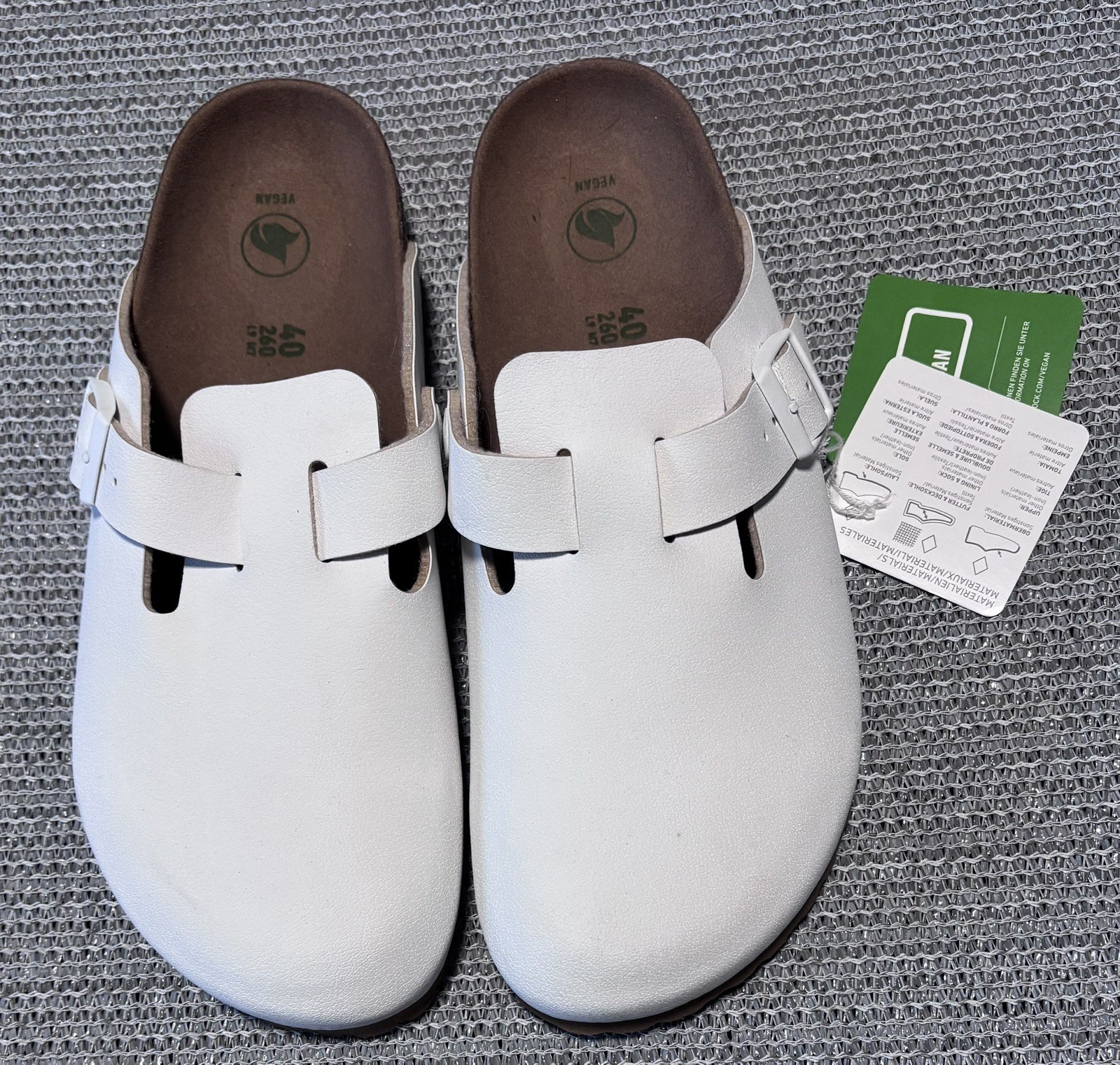Birkenstock Boston BS White  Size 40 Leather Narrow New Old Stock NWT  Spring