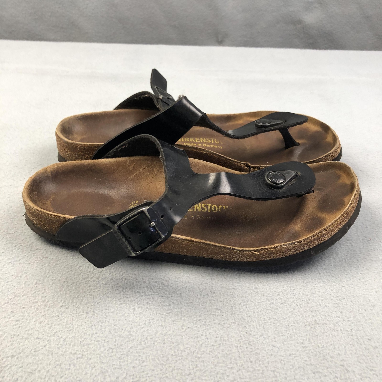 Birkenstock Gizeh Sandals Womens Size 39 Leather Cork Footed Made In Germany