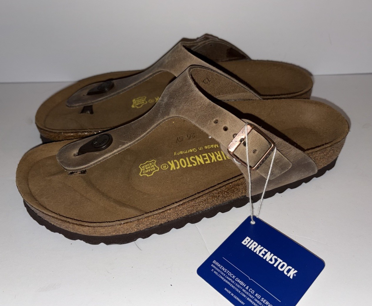 NEW Birkenstock Gizeh Sandcastle Nubuck Leather Thong  Sandals 38 / US 7