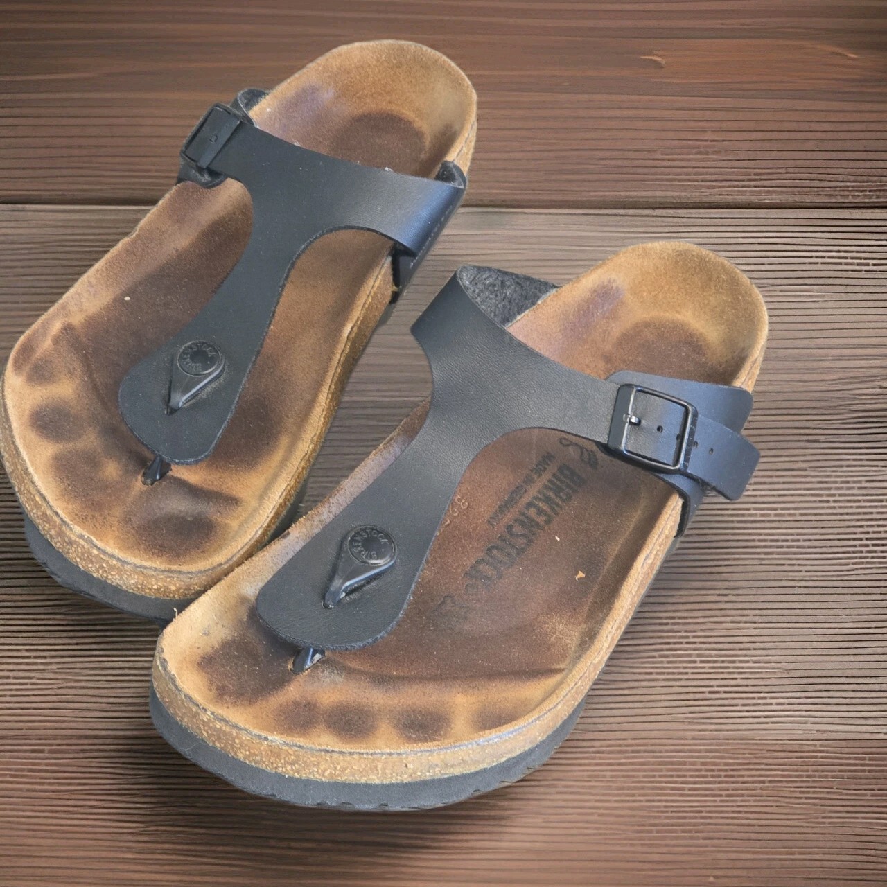 Birkenstock Gizeh Birko Flor Thong Sandals Regular Width EU 40 US 9-9.5 Black