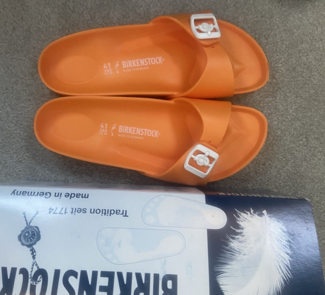 BRAND NEW Birkenstock Madrid EVA  Sandals Neon Orange 10 41 N M FREE SHIPPING