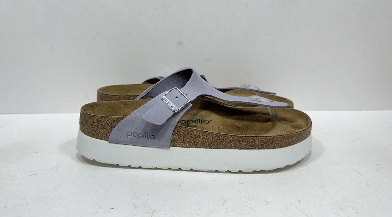 Birkenstock Papillio Gizeh Platform Purple Nubuck Sandal Women’s Size 9 / 40