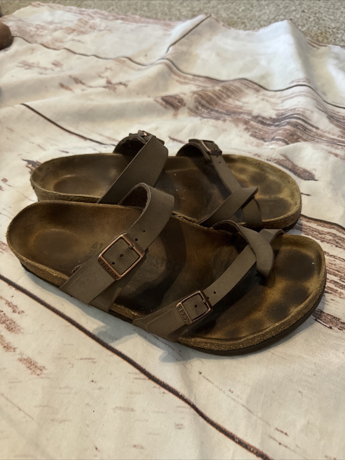 BIRKENSTOCK MAYARI SANDALS WOMEN METALLIC Brown Size 41