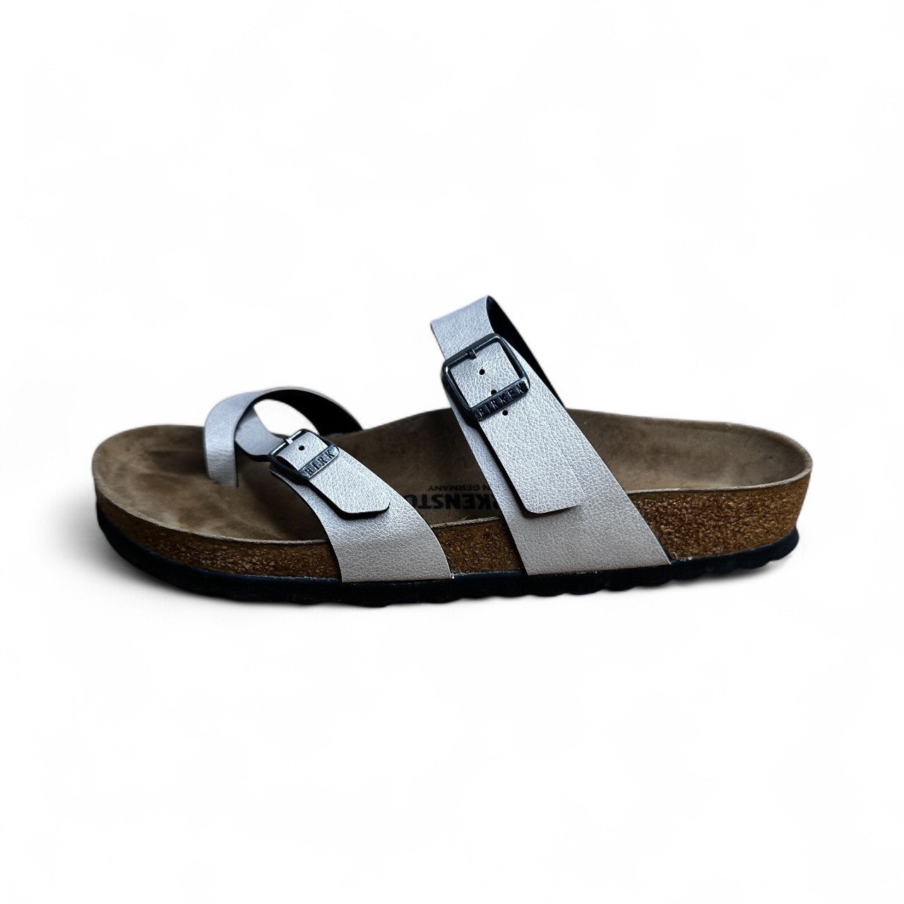 Birkenstock Mayari Women’s Birko-Flor Toe Loop Sandals Graceful Pearl White 10