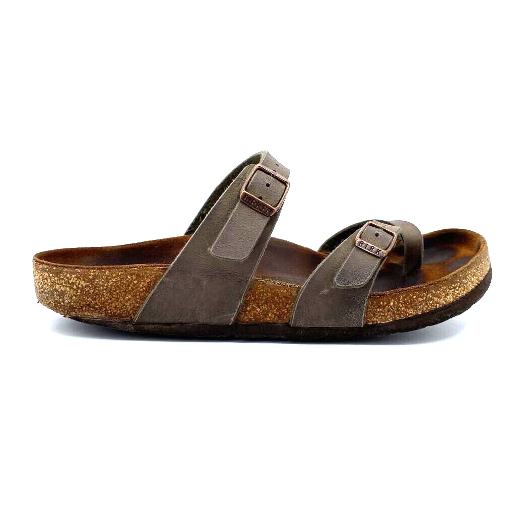 Womens 8 39 Regular Birkenstock Mayari Sandals Brown Double Strap Birkoflor