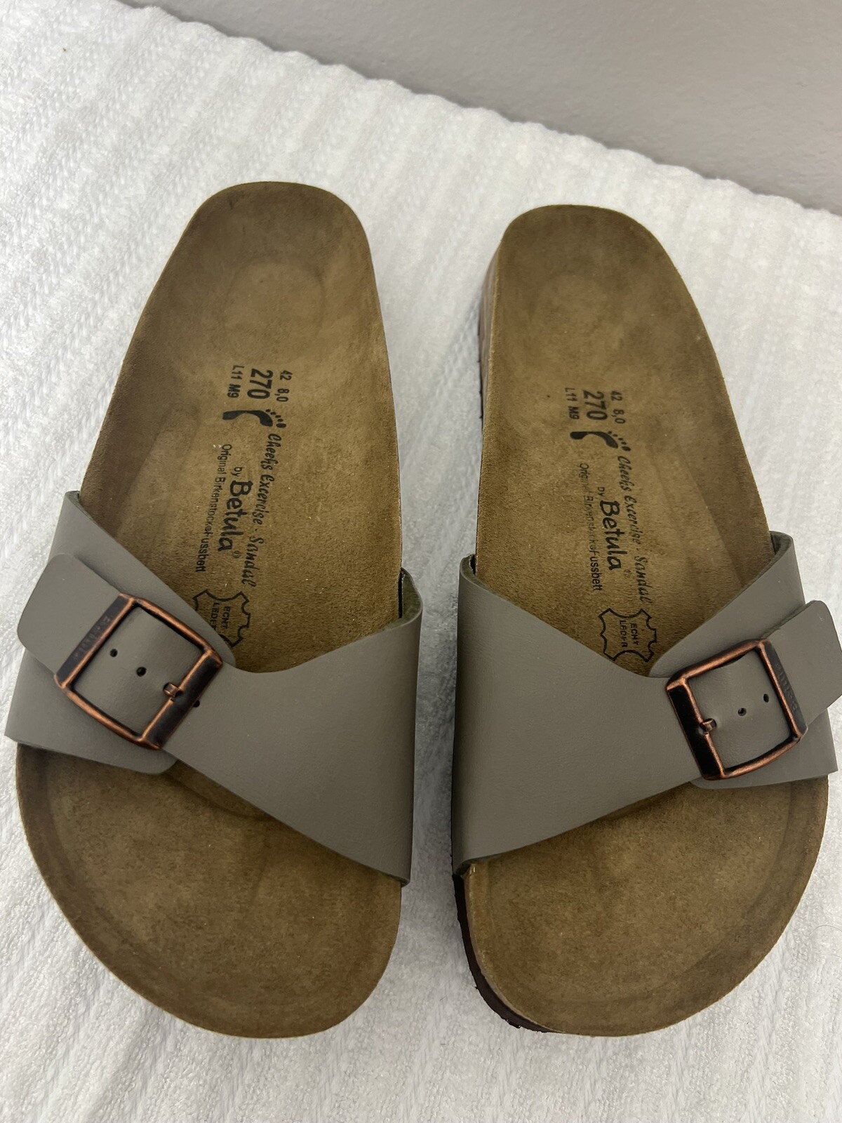 Women’s Birkenstock Madrid Slide Sandals Size L 11 M 9 Mocha