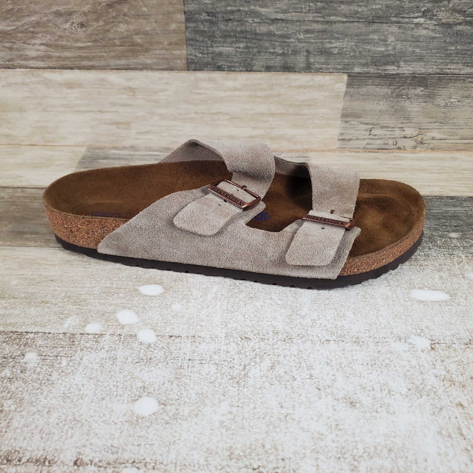 Birkenstock Arizona BS Mens Slide Sandals Sz 10 M Taupe Suede Slip On Footbed