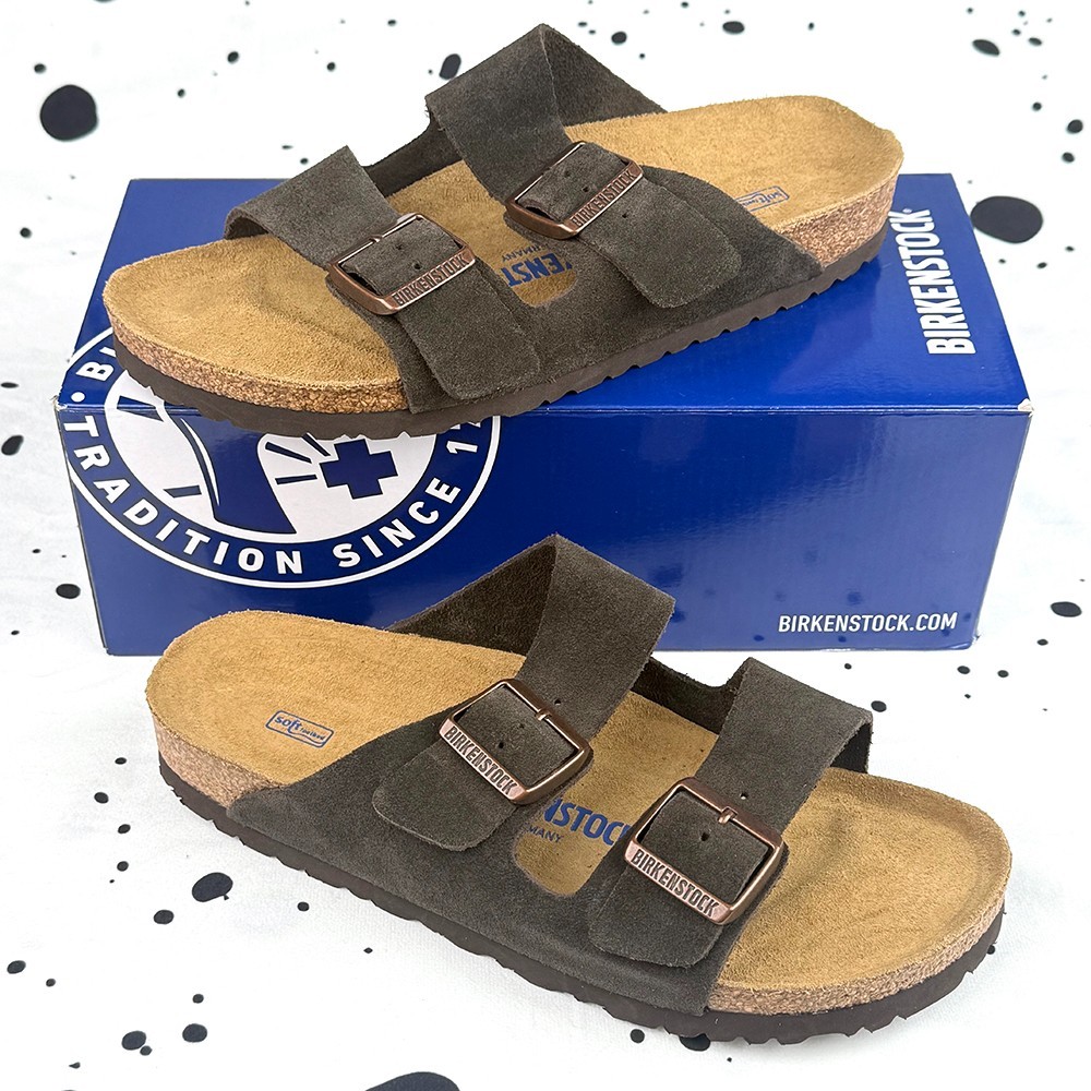 Birkenstock Arizona Narrow/Wide Mocha Suede Leather Unisex Sandals 37-45