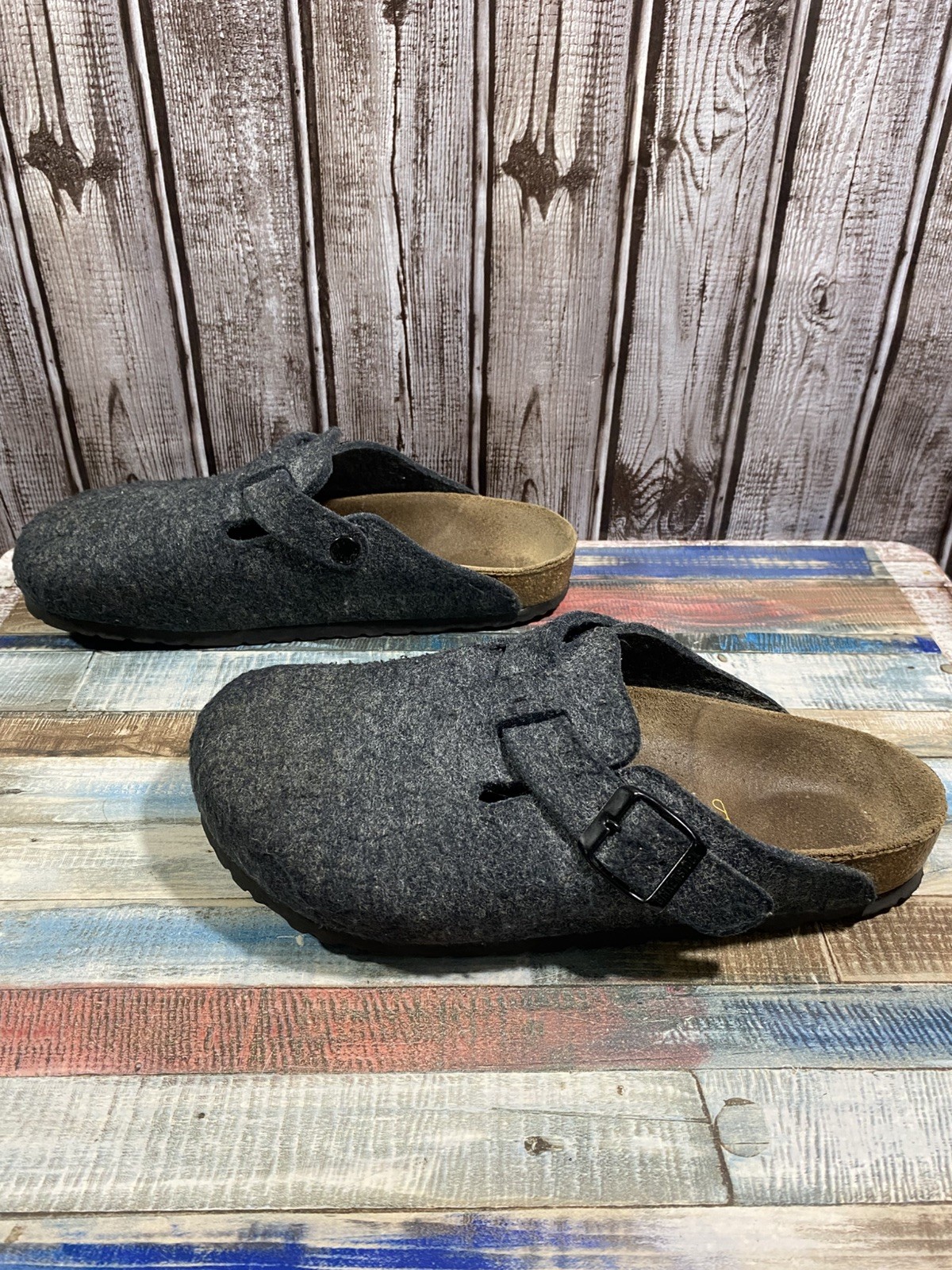 Birkenstock Boston Wool Felt Clog EU 38 women’s 7.5 gray/blue Wool Felt