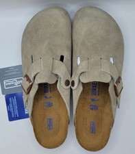 Birkenstock Boston Bs Color Taupe Suede Clog Narrow