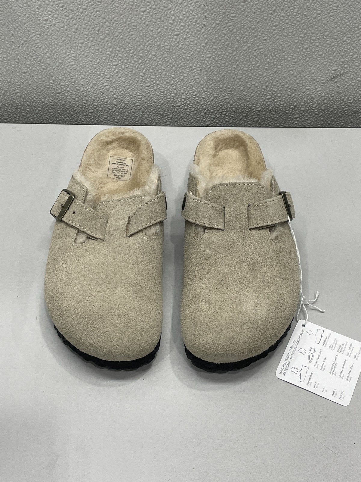 Birkenstock Boston VL Shearling Clog Women’s Size 7 Taupe Suede Slip On