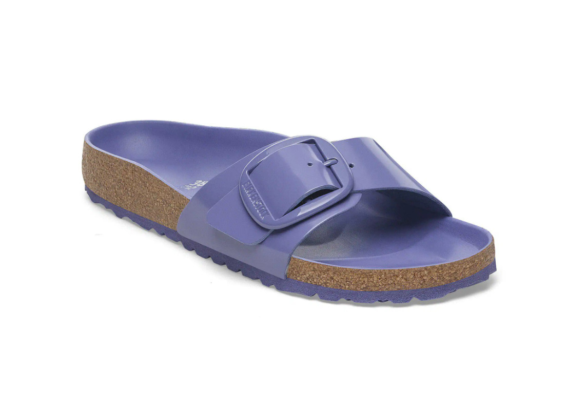 Birkenstock Madrid Big Buckle Leather Patent Medium/Narrow Shine Purple Dusk