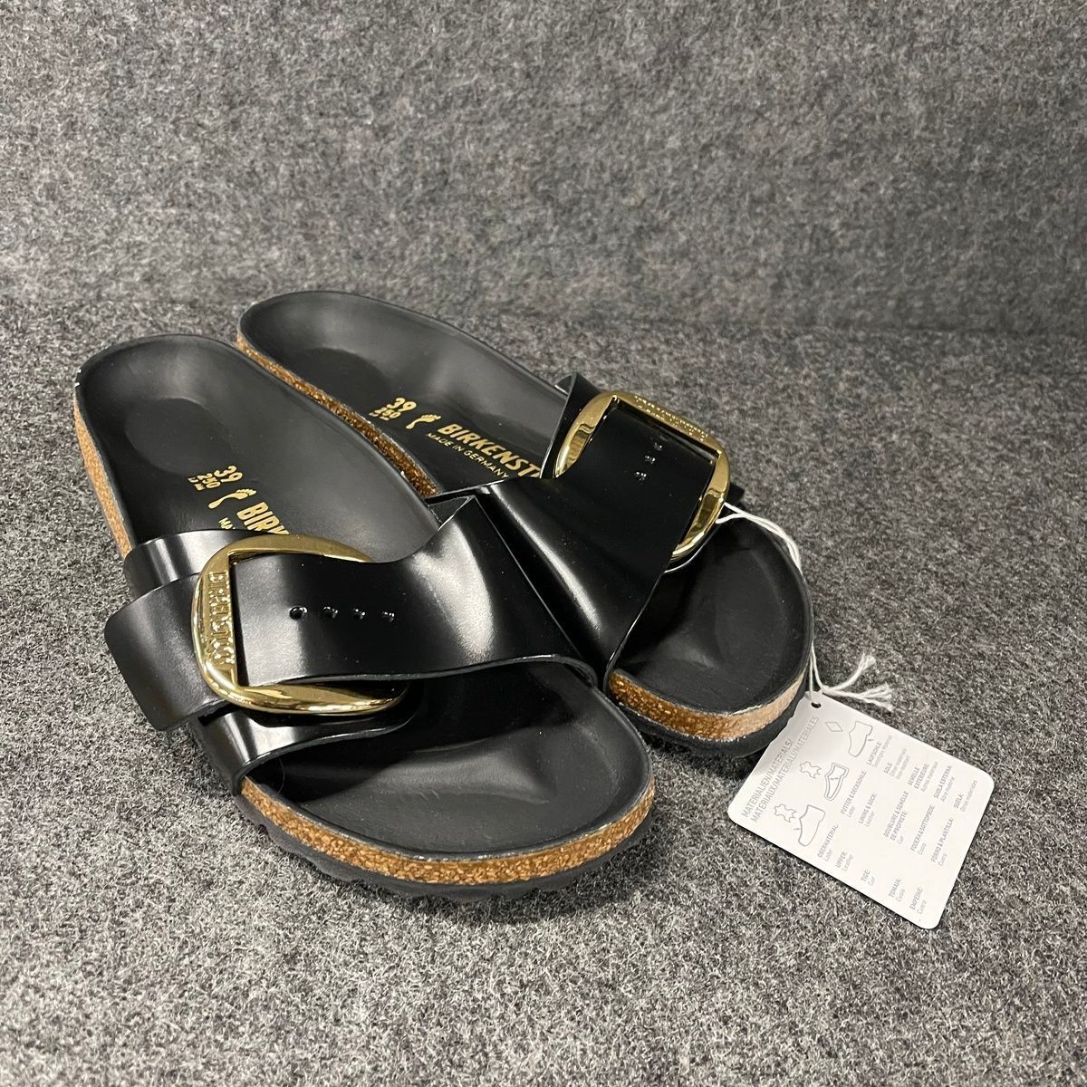 BIRKENSTOCK Madrid Natural Leather Patent Sandals Unisex Size M6/W8
