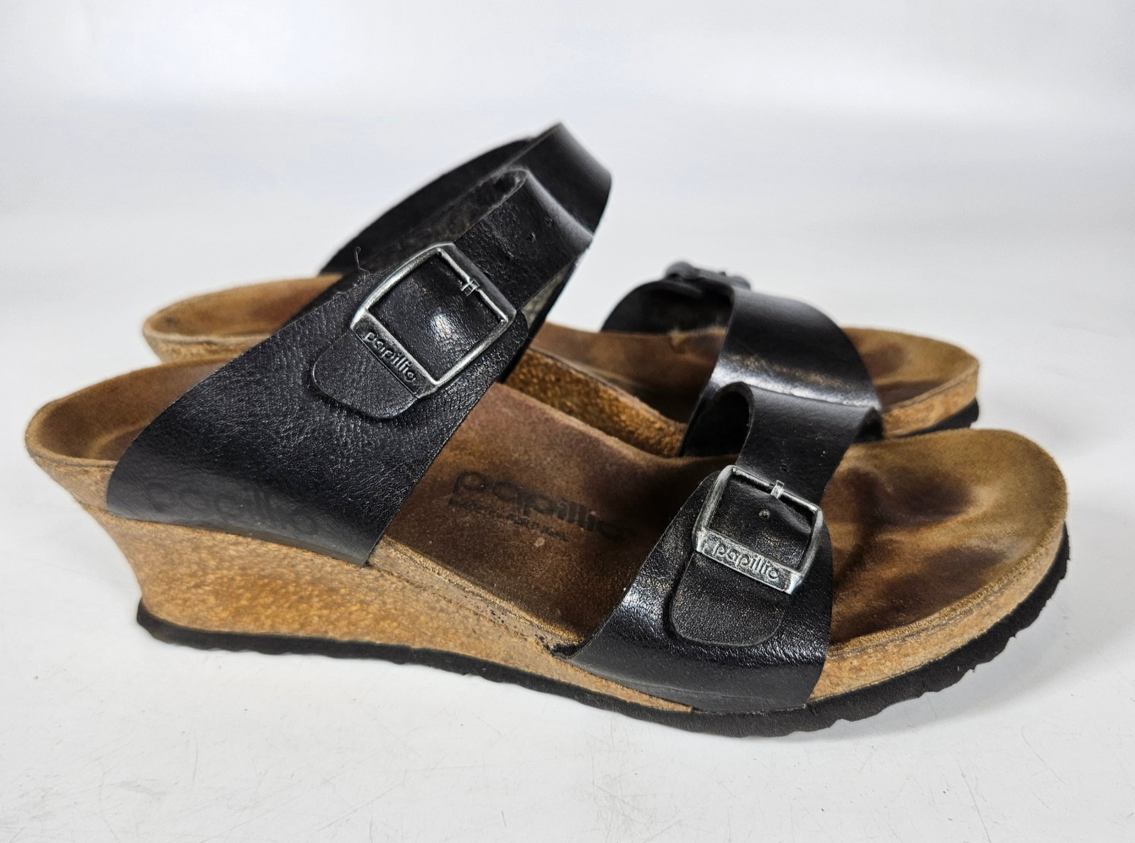Birkenstock Papillio Dorothy Wedge Sandals Shoes Womens Size 39 / 7 Black