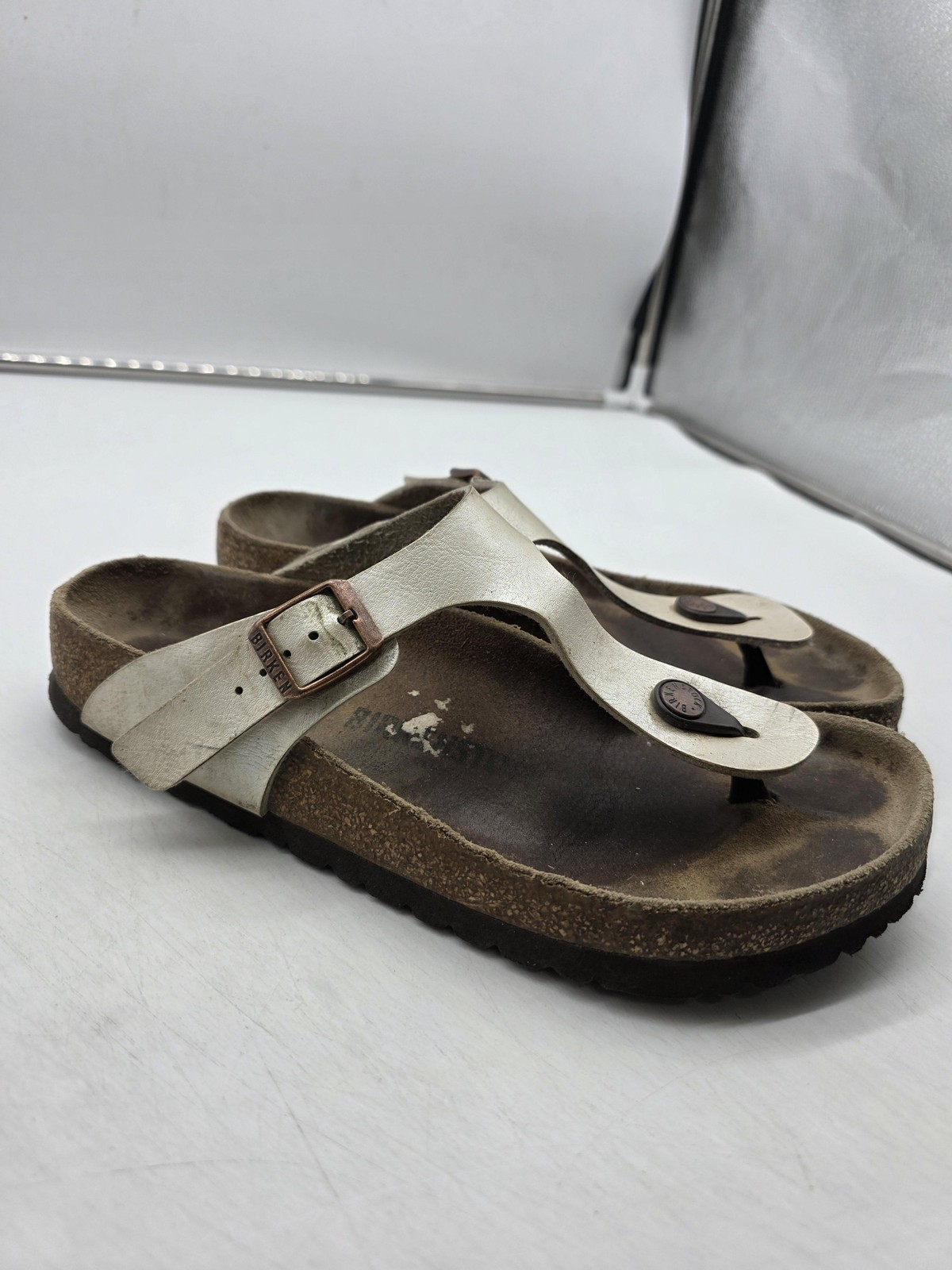 Birkenstock Gizeh Shoes Womens Size 39 Sandals Cork Footbed Material Damage