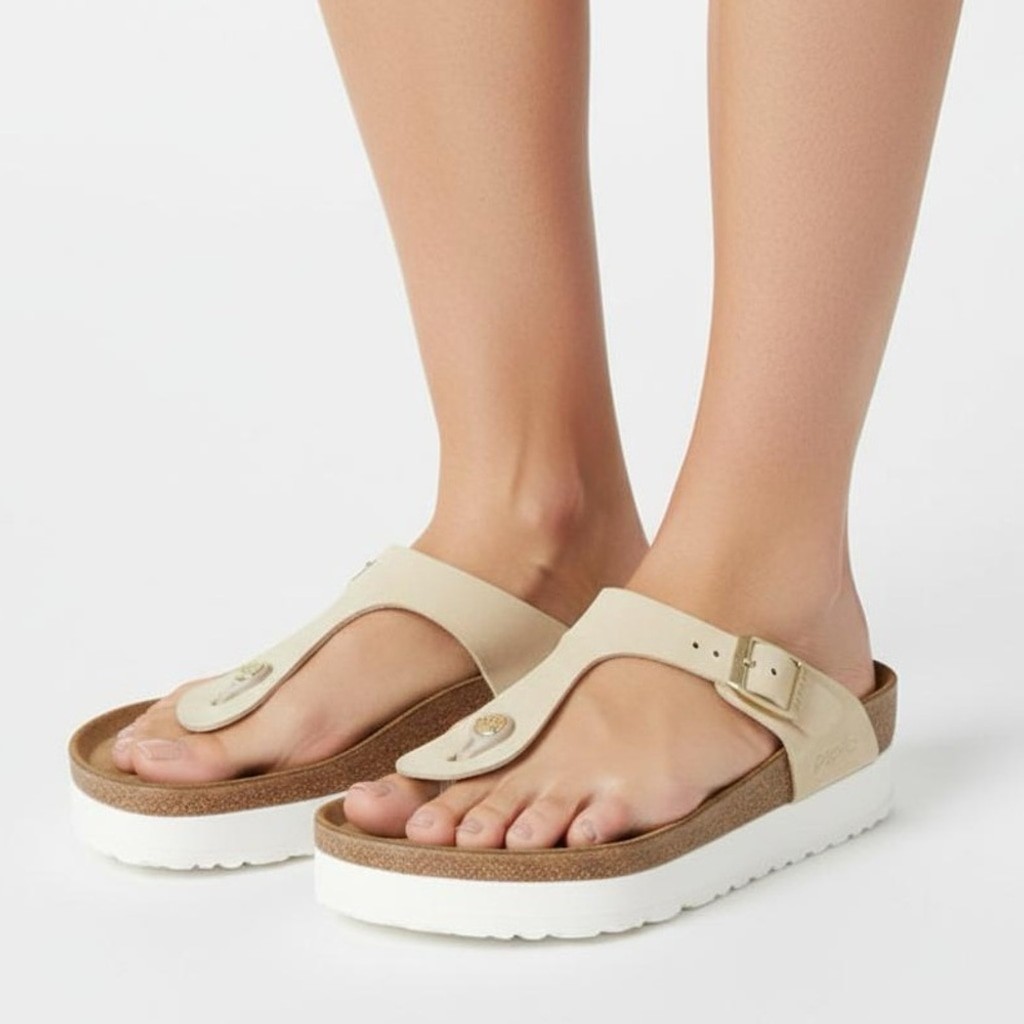 Birkenstock Papillio By Birkenstock Women’s Gizeh Platform Thong Sandal Ecru 38