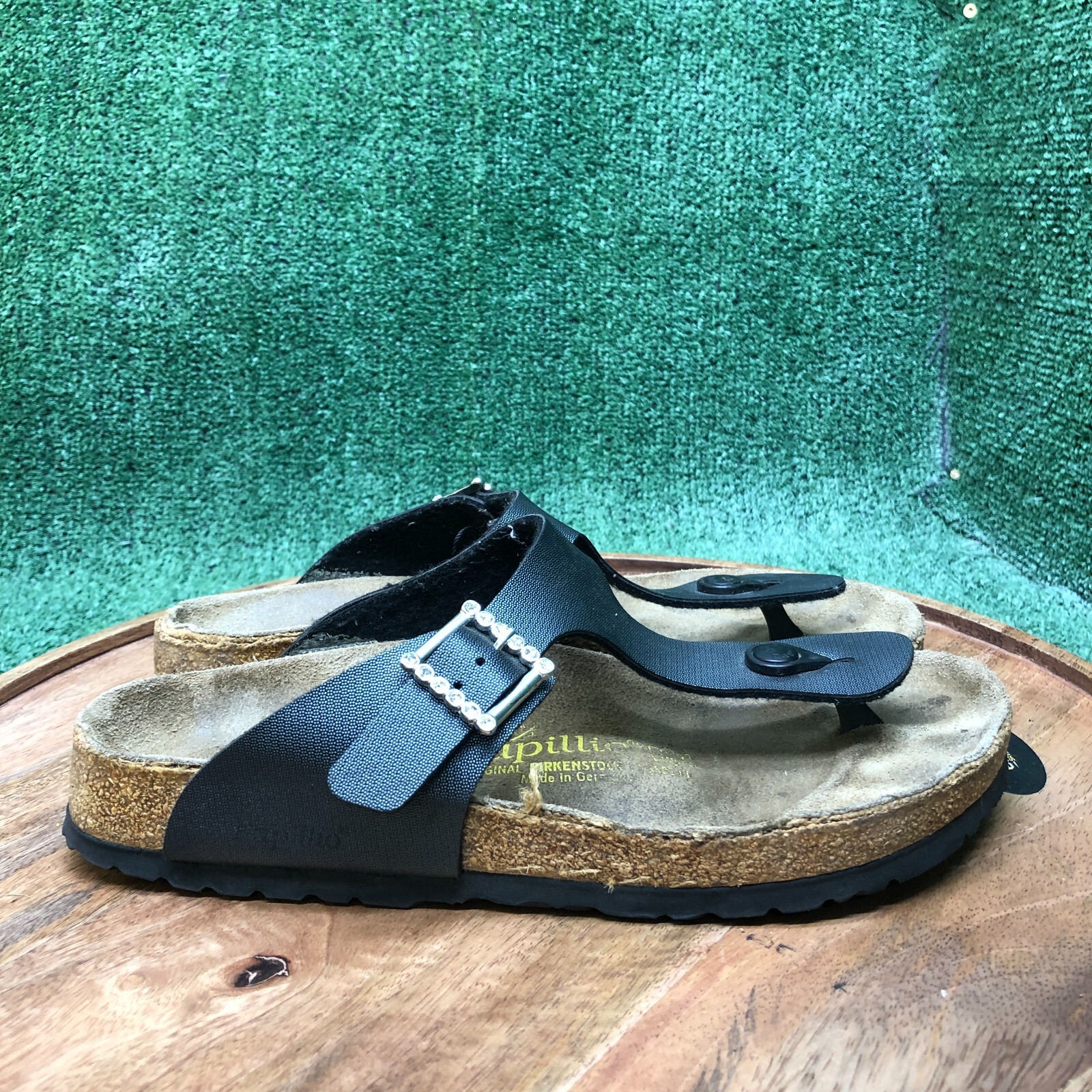 Birkenstock Papillio Women Gizeh Gray Birko Flor Jewels Sandals Size 39 US 8 Reg