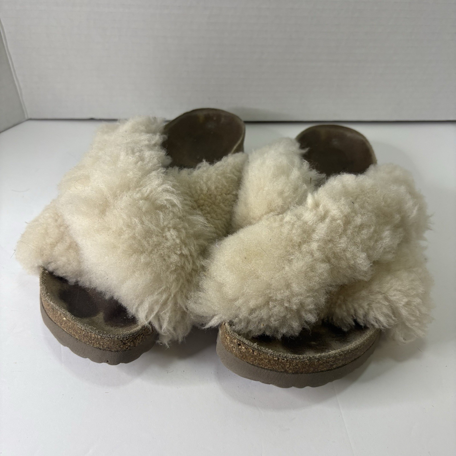 Birkenstock Papillio Shearling Sandal Size 40 Fuzzy Birks Slip On