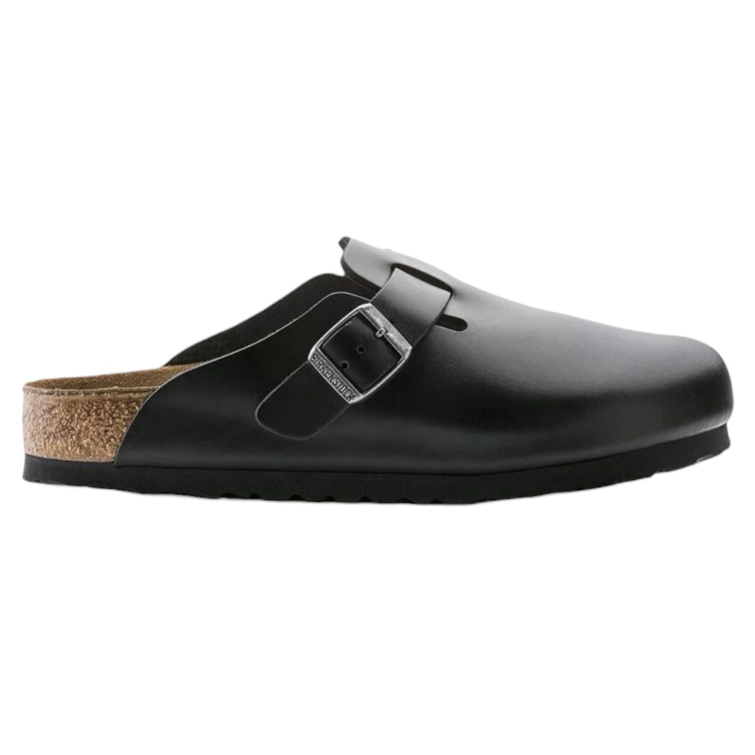 059831 Birkenstock Boston Soft Foot Bed  Amalfi Leather Black Men’s 43 US Sz 10