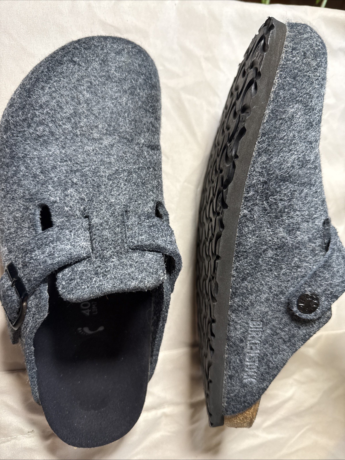 Birkenstock Boston Wool Felt Clog. Size 40-US 9. Arthrocite Grey. Excellent ￼