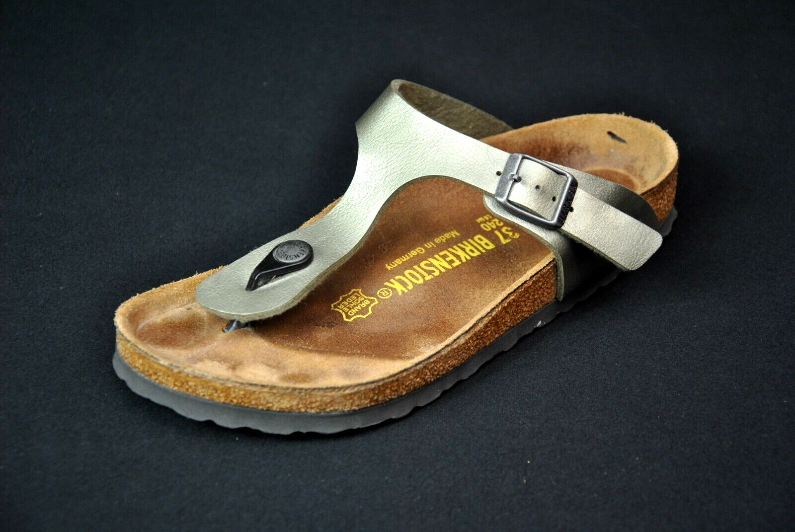 Birkenstock Gizeh Sandals Metallic Green 37 L 6 Slides 5126SS