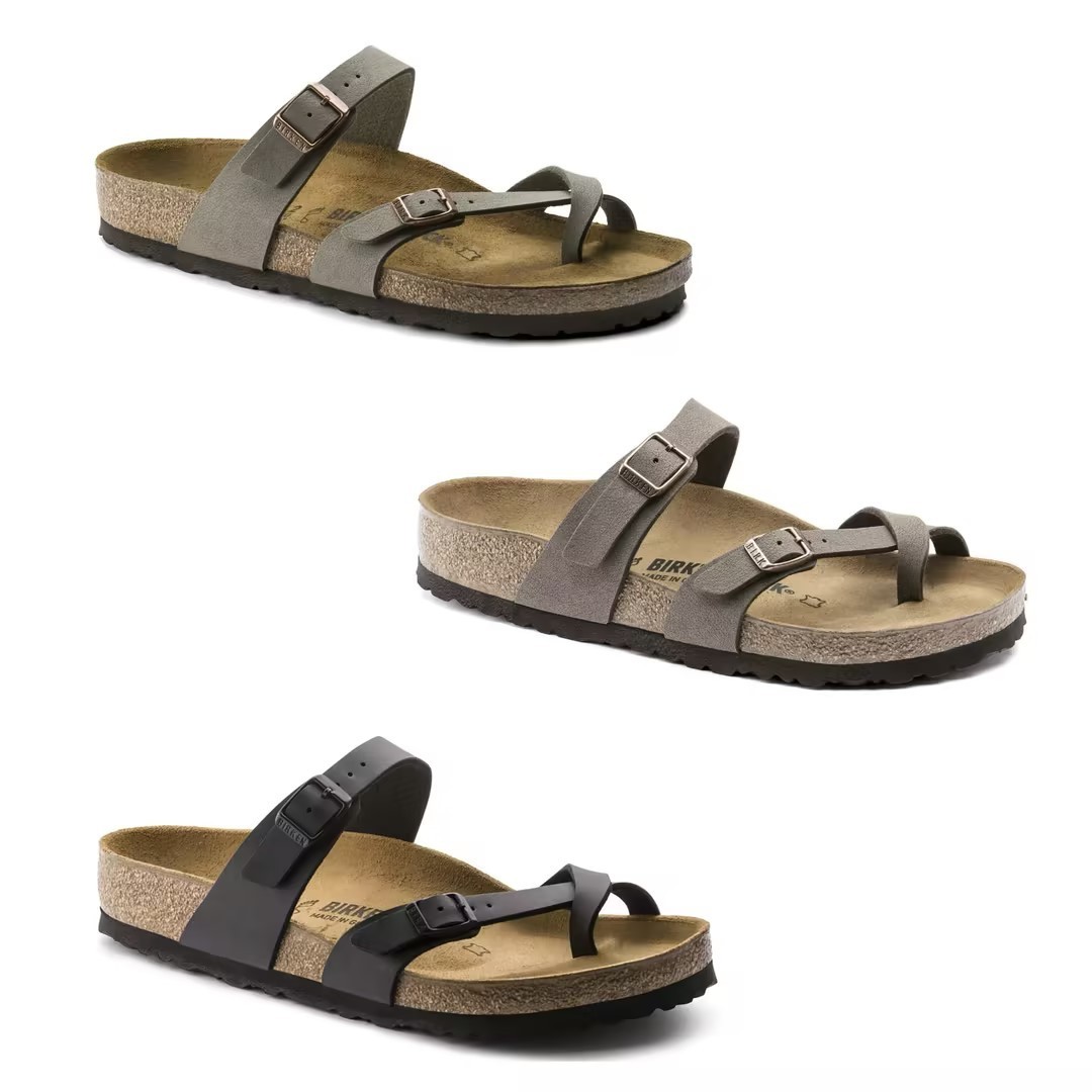 Birkenstock Mayari Birkibuc Stone Mocha Black Wide Sandals Women’s Size US 6-10