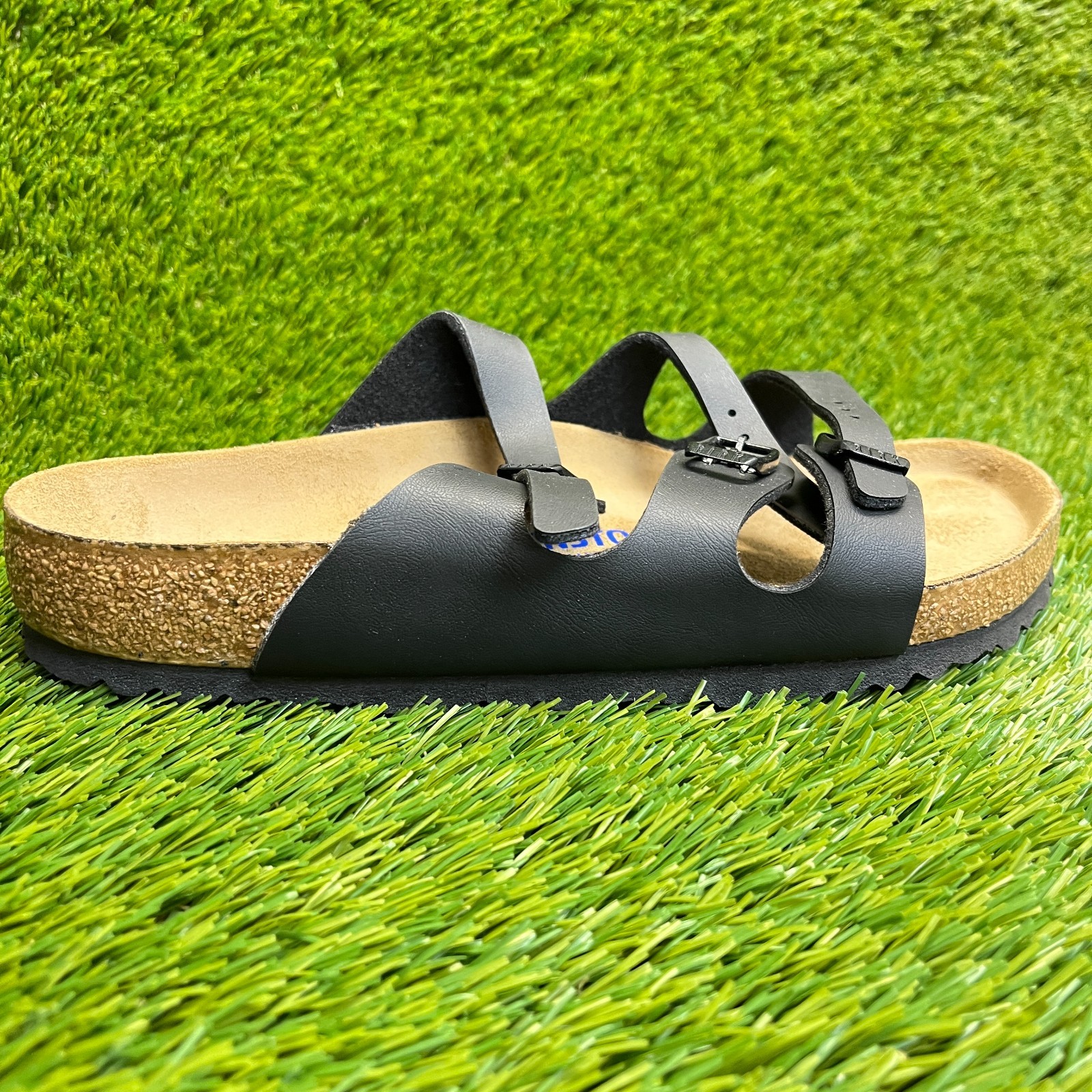 Birkenstock Florida Birko-Flor Womens Size 8 Black Beach Walking Slide Sandals