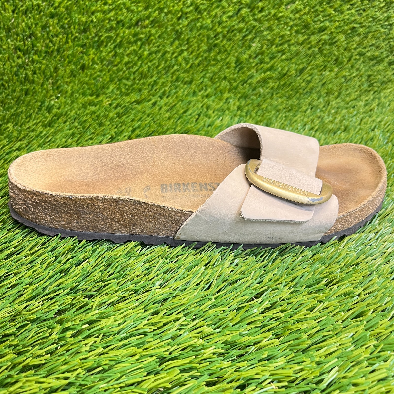 Birkenstock Madrid Big Buckle Womens Size 9 Pink Brown Classic Slide Sandals